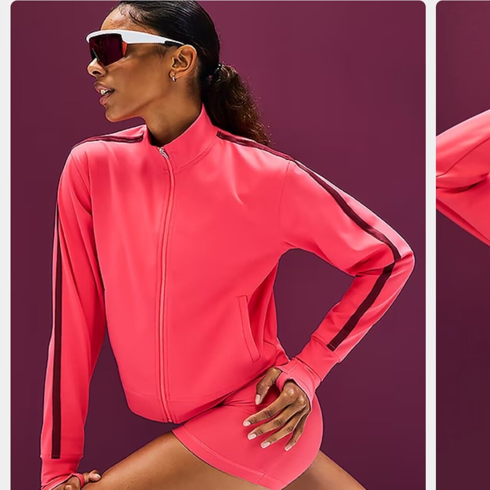 Athleta Finish Line Jacket in Punch Full Zip Size Small NEW NWT